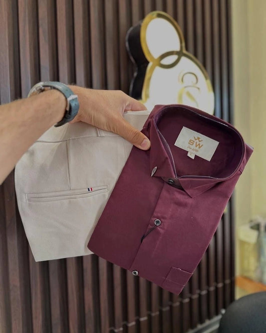 Formal Plain Shirt Pant Combo – Timeless Style And Comfort